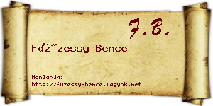 Füzessy Bence névjegykártya